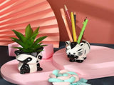 Cute Animal Succulent Planter Pot with Drainage Hole, Cartoon Cow Elephant Ceramic Flower Plant Pot V1192-AZ-W-20359