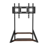 2 Tiers Black Shelves Heavy Duty Universal Tv Floor Stand For 32-75 Inches V767-U-Z1187