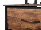 Levede Bedside Table with Charging Station 3 Drawer RGB Light Night Stand Brown NI1101-BR-AU