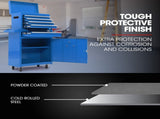 Bullet Pro 5 Drawer Tool Box Cabinet Chest Storage, with 1-Door Toolbox Garage Organiser Set, Blue V219-TOLCHTBU5CBA