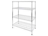 Modular Wire Storage 90x45cm Steel Shelving Chrome With Fixed Legs For Garage Warehouse Or Kitchen V63-841421