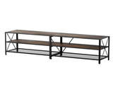 Artiss Entertainment Unit TV Stand 3-tier Display Shelves Vintage Rustic Walnut FURNI-G-S01-TV180-WD