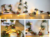 3M 30 LED Pinecone String Lights, Battery Powered, Xmas Red Berries Decor V1263-JX-5088