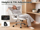 Artiss Office Desk and Chair Set 100cm Computer Desk PU Leather Office Chair FURNI-DESK100-5901-WH