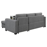 Fontana Pullout Sofa Bed with Storage Chaise Lounge Sarantino - Grey SOFA-M084-LNN-GY