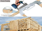 Woodworking Framing Spacer Tool with Bridge Design for Fast Stud Layout and Precise Spacing in Wall V1341-ZY-YJYQRRUN-2IN1-SILVER