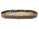 Sandbox with Cover, 72 x 41.5 x 9.1 in Oval Sand Box, HDPE Sand Pit with 4 Corner Seating and Bottom V952-SXSLTYXJCK00EEGPJV0