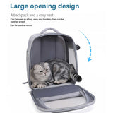 Grey Spacious Pet Carrier Backpack with Clear Window - Comfortable Travel Bag for Cats & Small Dogs V888-ELOSUNG27129