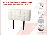 PU Leather Single Bed Deluxe Headboard Bedhead - White V63-768205