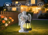 Solar-Powered Angel Lantern Outdoor Light, Resin Waterproof Garden Decorative Light, Walkway and V1265-AU-BY25042