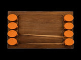Serving Tray Double Sided Charcuterie Board 8 Sauce Cups Gift V63-920711
