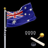 9.1m Flag Pole Kit Telescopic Heavy Duty 16 Gauge Aluminium with Flag V63-841721