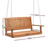 Gardeon Porch Swing Chair With Chain Outdoor Furniture Wooden Bench 2 Seater ODF-B-SWING-TK