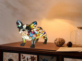 Dollars Stained Resin Desk Light Dog Lamp, Dog Series Art Night Light, LED Night Light for Home Room V1369-AZ3-W-10022