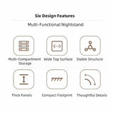 2x bedside table set light wood grain drawers metal slides bedroom furniture V360-ZC-FNBT0040-2D-BG-47X2