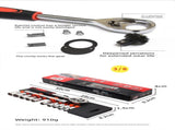 12 Piece 1/2 Inch Drive Ratchet and Metric Socket Wrench Set Heavy Duty Mechanics Tool Kit for V888-ELOSUNG44517