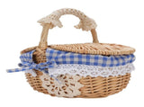 Wicker Picnic Basket with Removable Liner Empty Picnic Hamper Basket with Lid and Handle for Easter V1294-YM0901-3111250051112