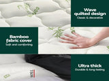 Giselle Bedding Pillowtop Mattress Topper 7.5cm Thick Bamboo Pad for Back Pain Relief Washable TOPPER-BAM75-D