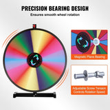 24 inch Spinning Prize Wheel, 14 Slots Tabletop Spinner, Heavy Duty Roulette Wheel with a Dry Erase V952-CJZLJP24YCGD8WSCVV0