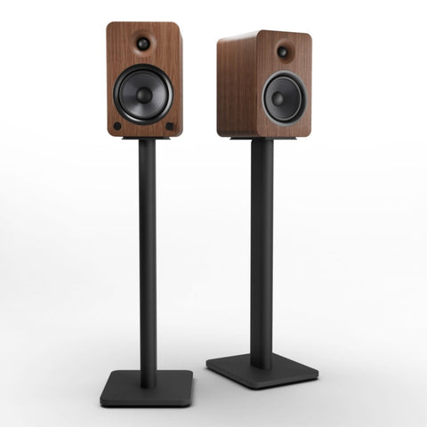 Kanto YU6 200W Powered Bookshelf Speakers with Bluetooth and Phono Preamp - Pair, Walnut with SP26PL V398-KO-YU6WALNUT-SP26PL