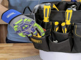 Black bucket organizer, storage, heavy duty organizer, multiple pockets, DIY V1106-148-SIL-80786