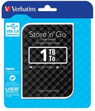 Verbatim 1TB 2.5' USB 3.0 Black Store'n'Go HDD Grid Design, Ultra Portable, High Speed & Capacity. V1202-V2-HXV-GRID1TB-BLK