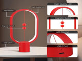 Red Magnetic Balance LED Table Lamp USB-Powered, Dimmable Eye-Care Light with Award-Winning Design V1107-MAGNETIC BALANCE LED TABLE LAMP1
