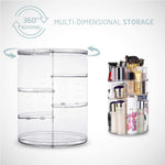 360 Degree Rotation Makeup Organizer Adjustable with Multifunction Cosmetic Storage Box V178-14018