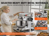 Commercial Food Mixer, 18.7L Commercial Stand Mixer with 3 Adjustable Speeds, 1100W Dough Mixer with V952-ZXSPJBJ20QT1FBO63V3