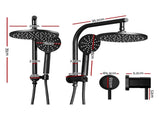 Cefito 9'' Rain Shower Head Set Handheld Round High Pressure Twins Tap Chrome SHOWER-A1-RO-9-BK-TAP-RO