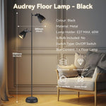 Audrey Floor Lamp - Black V558-LL-27-0185B