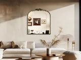 Antique Baroque Arched Wall Mirror Rose Edge Decorative Mirror Fireplace Entryway V767-YSJ-Z113-S