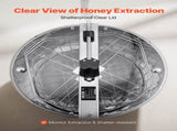 Honey Extractor, 4/8 Frame Manual Honey with Transparent Lid, Stainless Steel Honeycomb Drum V952-SDYMJJPBXG18TBE00001V0