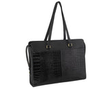 Pierre Cardin Unisex Croc-Embossed Leather Business 15" Laptop Computer Bag - Black V563-PC-3275-BLACK