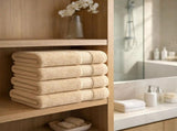 Bath Towel Set 4-Pack Beige 500 GSM Ring-Spun Cotton Towels V63-957791