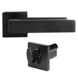Adjustable Simple Black Lock Cylinder Handle Set KeyedLocking Door Knob Accessory V1294-YM0901-3114200038011