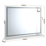 Embellir 100x70cm Makeup Mirror 360 degree Rotatable Vanity Mirror 10x magnifing MM-E-FRAME-70100LED-ZJ