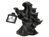 LED Halloween Ornament Resin Witch Sculpture Statue Lantern for Garden Terrace FestivalsBlack V1294-YM0710-3119210219012