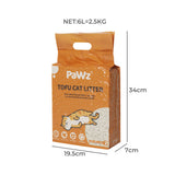 PaWz 2.5kg Tofu Cat Litter Clumping Natural x12 PT1196-ORIGINAL-12PCS