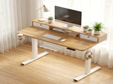Artiss Electric Standing Desk Height Adjustable Sit Stand Desk Home Office HASD-ET156E-SHELF-WD-AB