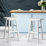 Artiss Bar Stools Kitchen Counter Stools Wooden Chairs White x2 BA-G-7031-WHX2