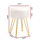 Artiss Ottoman Storage Foot Stool Vanity Velvet Round White FS-B-ST03-VEL-WH