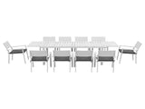 Gardeon Outdoor Dining Set 11PCS Aluminum Extendable Table and Chairs Patio Furniture White FF-DINING-11ALU-WH-ABCD