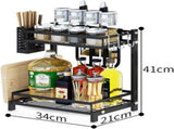 CARLA HOME 2-Tier Kitchen Spice Rack Organizer Storage Shelf for Condiments, Oil Bottles, Utensils, LSB-36233