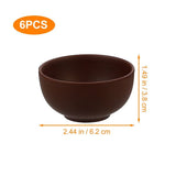 Handmade Clay Tea Cups Set of 6, Small Individual Ceramic Teacups for Traditional Chinese Tea V1369-AZ3-W-17012