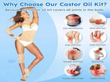 Castor Oil Pack Wrap,10 pcs Reusable Organic Castor Oil Pack Kit with Adjustable V1263-JX-3237