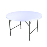 Round Fitted Tablecloth 60 Inch Stretch Polyester Table Cover Washable Elastic Table Topper for V1366-AZ2-W-16516