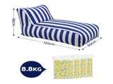 Artiss Outdoor Bag Chair with Filler Splash-Proofbag Lounge DIY Stuffed Animal Storage BD-LOUNGE-BLWH-4FILLER
