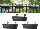 3 Pcs Metal Hanging Flower Pots for Railing Fence Outdoor Planter 15.7 Inch Hanging Bucket Pots V1258-DP02-WO-778