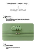 Dark Green Compact 18-Inch Carry-On Suitcase Lightweight ABS Hardside Spinner Luggage V888-ELOSUNG23819